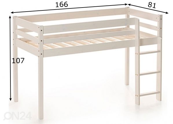 Poolkõrge narivoodi 75x160 cm mõõdud