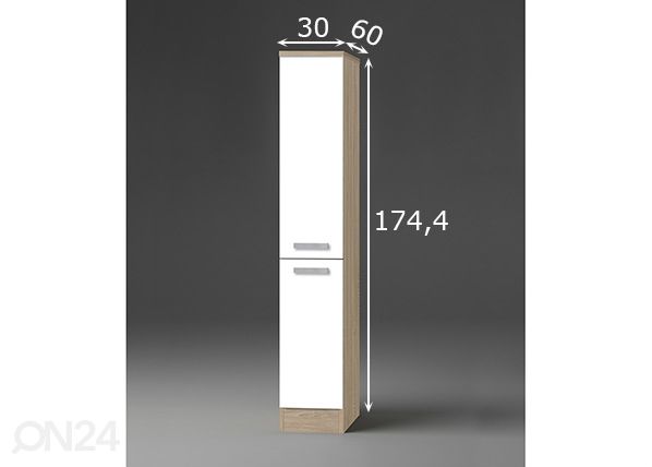 Poolkõrge väljatõmmatav köögikapp Zamora 30 cm mõõdud
