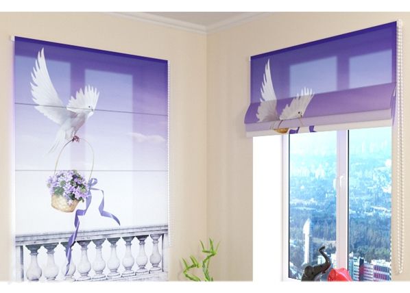 Poolläbipaistev Rooma kardin Beautiful Dove 120x140 cm