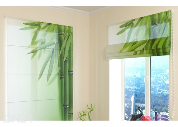 Poolläbipaistev Rooma kardin Green Bamboo 2 60x60 cm