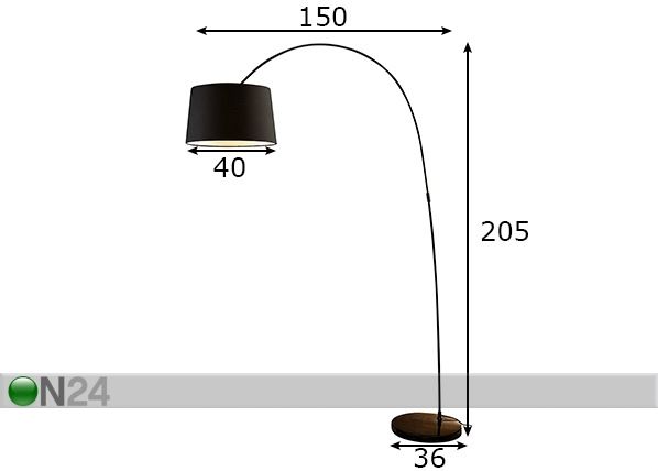 Põrandalamp mõõdud