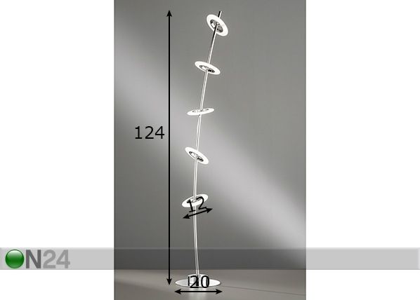 Põrandalamp Bambus LED mõõdud