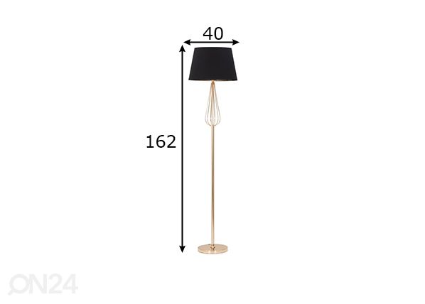 Põrandalamp Glam, kuld/must mõõdud