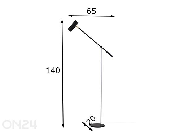 Põrandalamp Hubble Read mõõdud