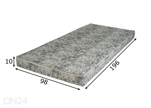 Poroloonmadrats 98x196x10 cm mõõdud