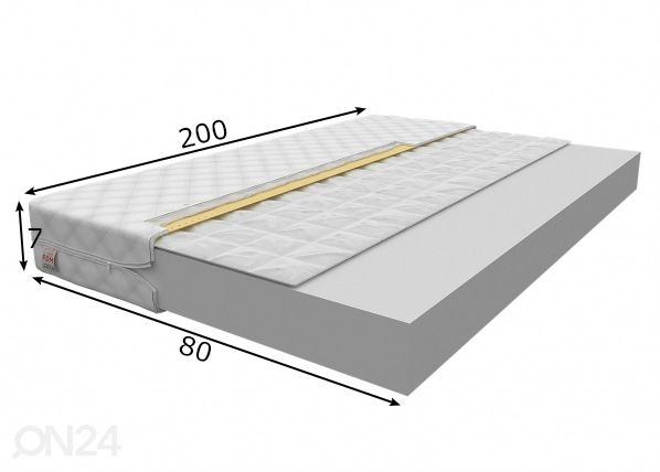 Poroloonmadrats Baby Care 80x200 cm mõõdud
