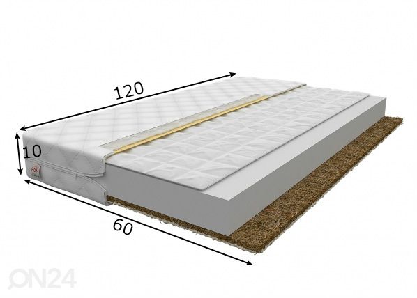 Poroloonmadrats Baby Comfort 60x120 cm mõõdud