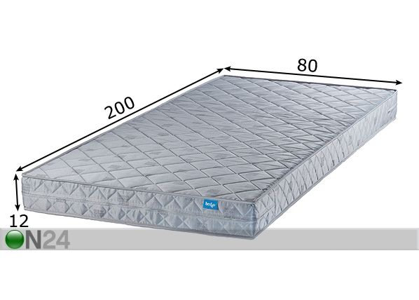 Poroloonmadrats Bed4U 80x200 cm mõõdud