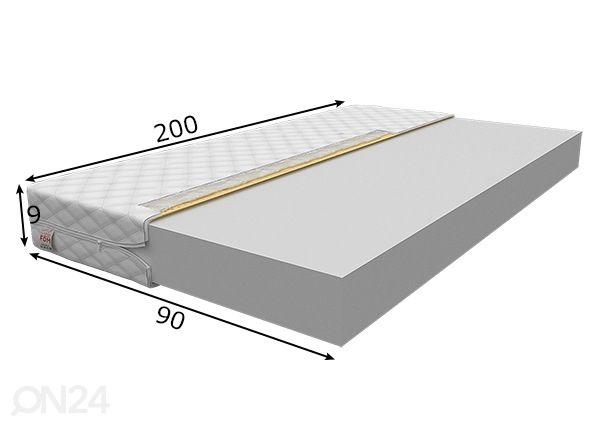 Poroloonmadrats Bresso 90x200 cm mõõdud