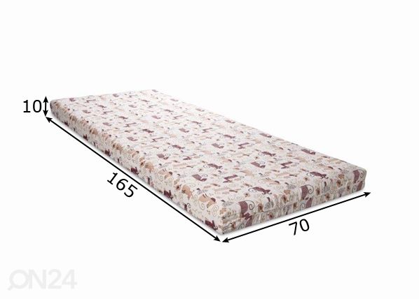 Poroloonmadrats Hopp 70x165x10 cm mõõdud