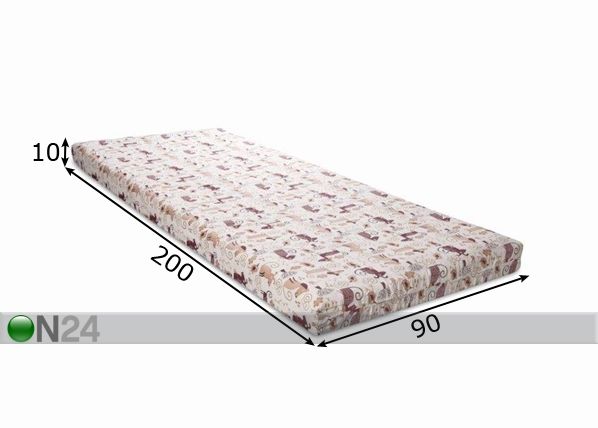 Poroloonmadrats Hopp 90x200x10 cm mõõdud