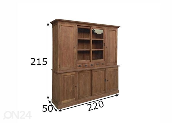 Puhvetkapp Atto 220 cm mõõdud