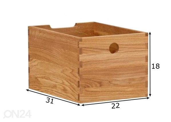 Puidust kast Rex, tamm mõõdud