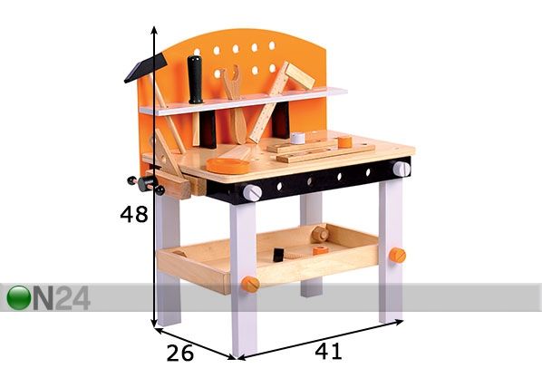 Puidust tööriistalaud mõõdud