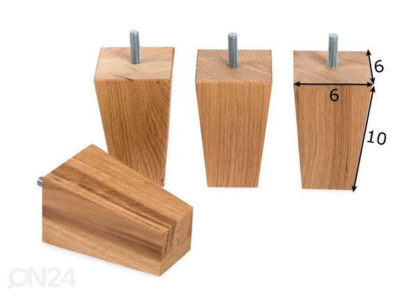 Puidust voodijalad h10 cm 4 tk mõõdud