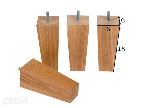 Puidust voodijalad h15 cm 4 tk mõõdud