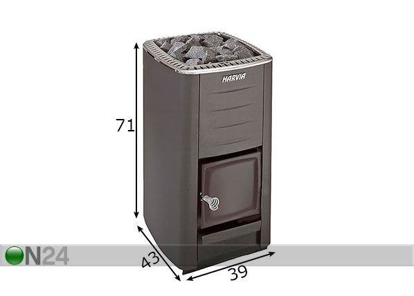 Puukeris Harvia M1 6-13 m³ mõõdud
