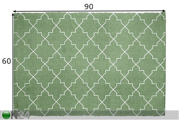 Puuvillane vaip 60x90 cm mõõdud