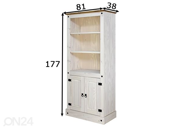 Raamatuliiul 177 cm, valge mõõdud