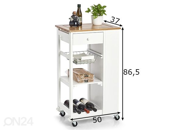 Ratastel köögiriiul mõõdud