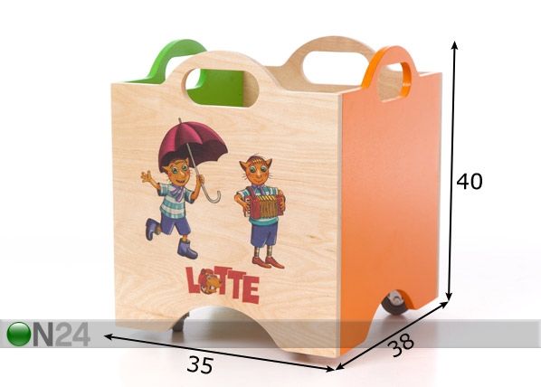 Ratastel mänguasjakast Lotte mõõdud
