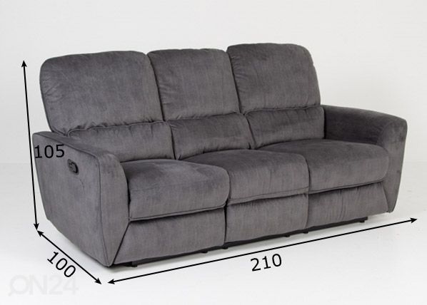 Recliner 3-kohaline diivan mõõdud
