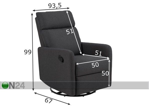 Recliner Mikkeli mõõdud