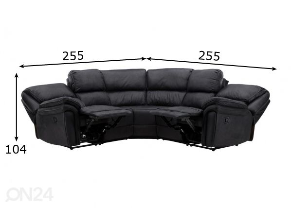 Recliner nurgadiivan Saranda mõõdud