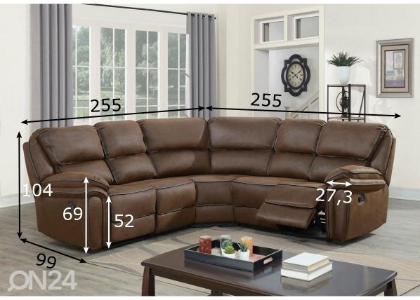Recliner nurgadiivan Saranda mõõdud