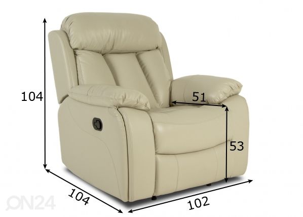 Recliner tugitool (kiikuv/pöörlev) mõõdud