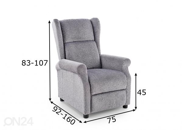 Recliner tugitool mõõdud
