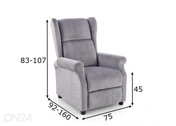 Recliner tugitool mõõdud