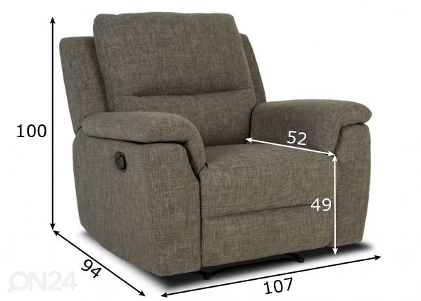 Recliner tugitool mõõdud