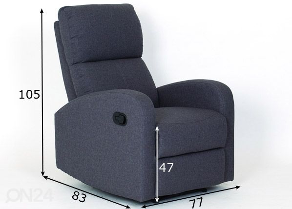 Recliner tugitool jalatoemehhanismiga mõõdud