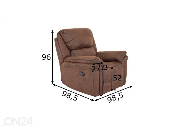 Recliner tugitool Saranda mõõdud