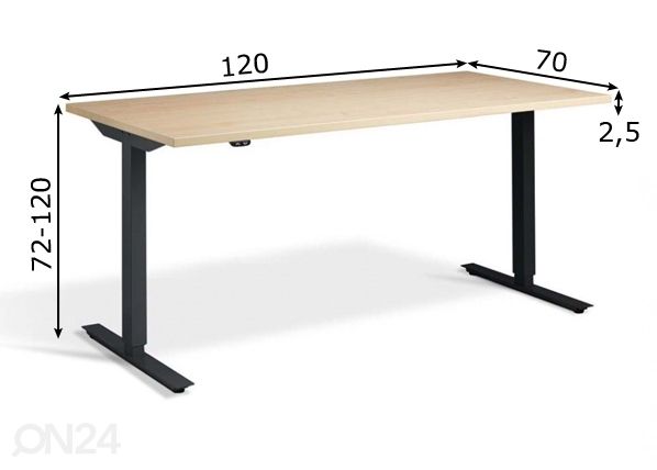 Reguleeritav kirjutuslaud 120 cm mõõdud