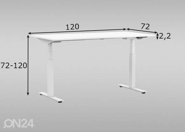 Reguleeritav kirjutuslaud 120 cm mõõdud