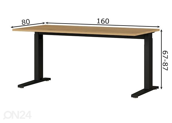 Reguleeritav kirjutuslaud Agenda 80x160 cm mõõdud