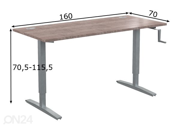 Reguleeritav kontorilaud Xten-Up 160 cm mõõdud