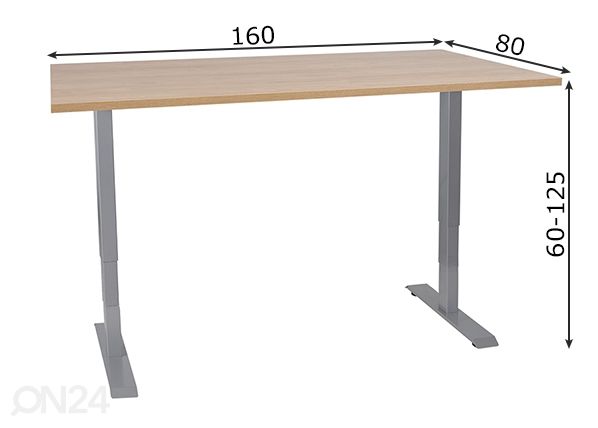 Reguleeritav laud Ergo, 2 mootorit mõõdud