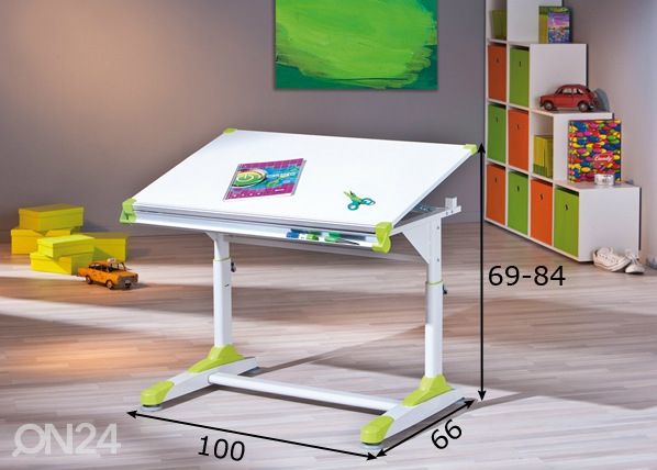 Reguleeritava kõrgusega kirjutuslaud 2Colorido mõõdud