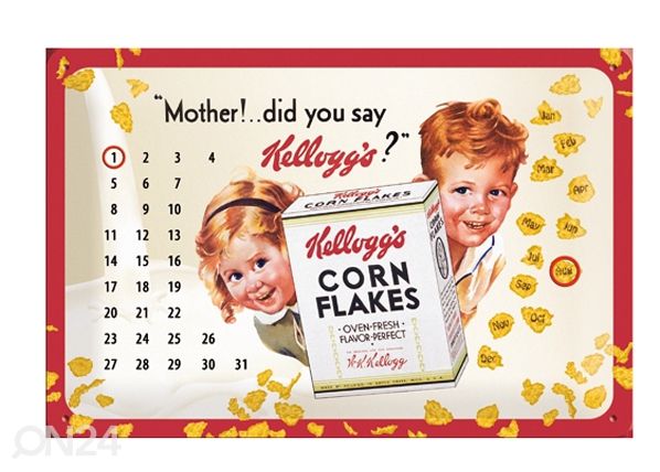Retro metallkalender Kellogg's 20x30cm