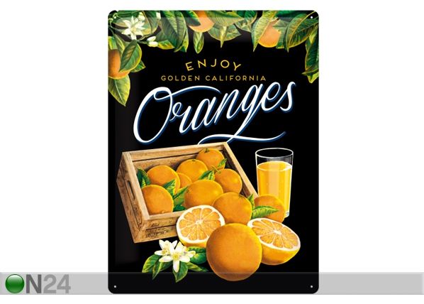 Retro metallposter Oranges II 30x40 cm