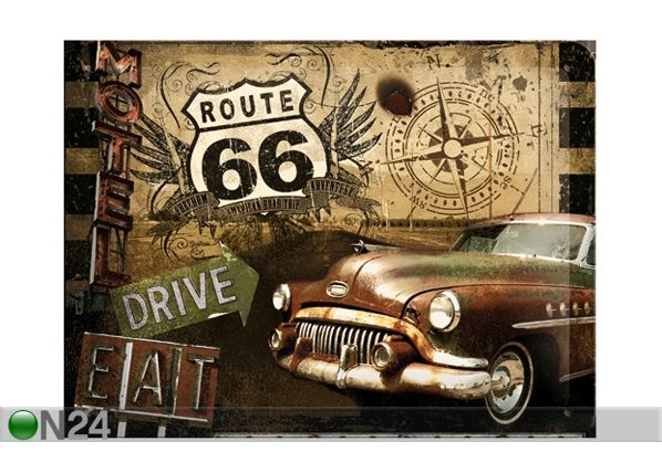 Retro metallposter Route 66 15x20cm