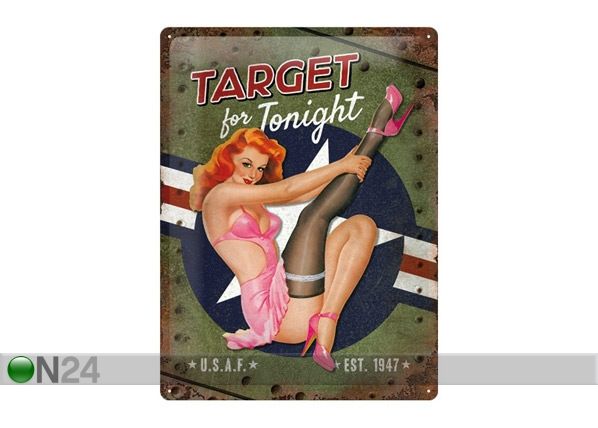 Retro metallposter Target for Tonight 30x40cm