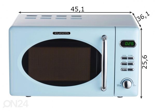 Retro mikrolaineahi Wolkenstein, helesinine mõõdud