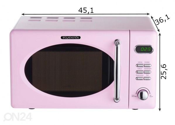 Retro mikrolaineahi Wolkenstein, roosa mõõdud
