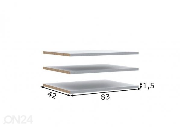 Riidekapi riiulid, 3 tk mõõdud