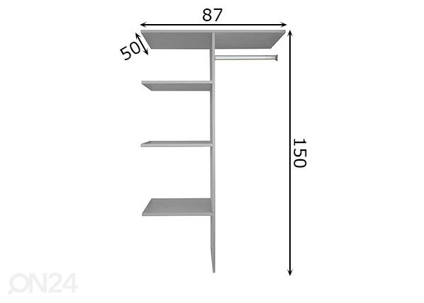 Riidekapijaotus 757 (90 cm) mõõdud