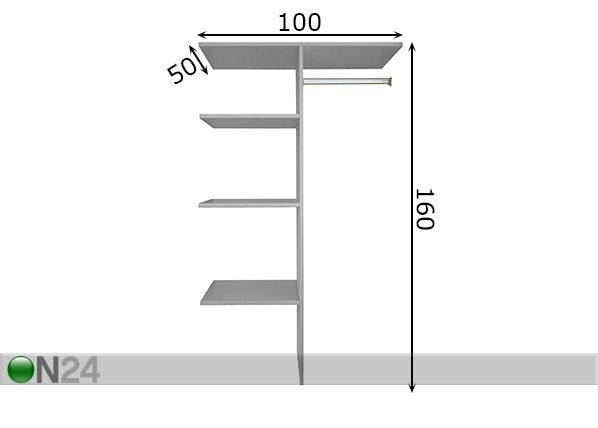 Riidekapijaotus 766 (100 cm) mõõdud